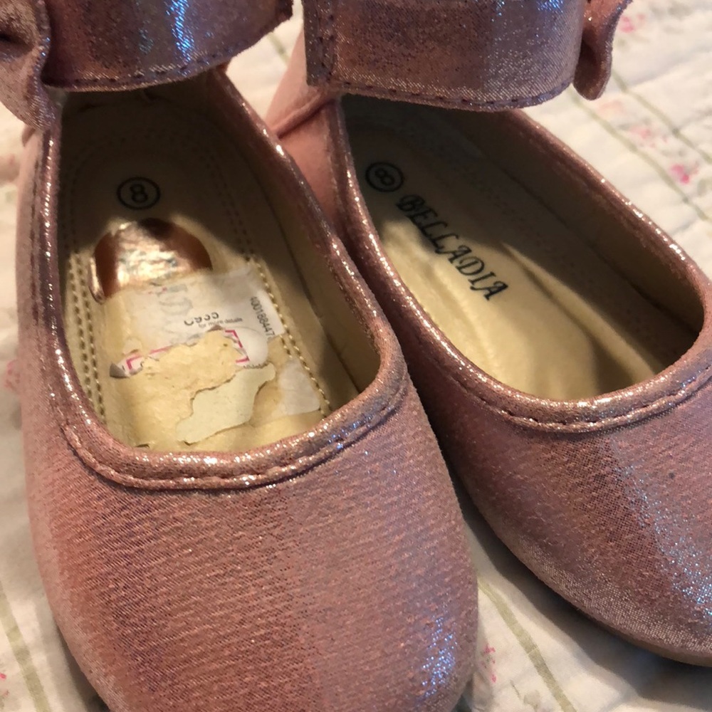 Belladia pink glitter shoes with bows like new - Picture 3 of 5